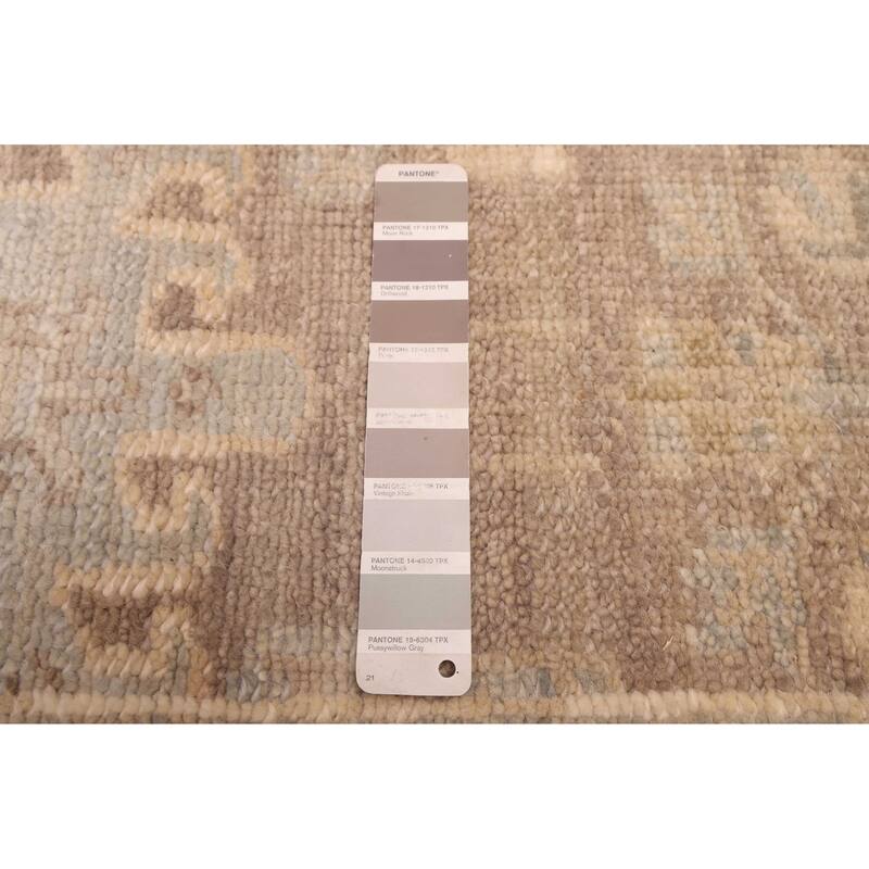 ECARPETGALLERY Hand-knotted Kavya Oushak Taupe Wool Rug - 8'11 x 12'1