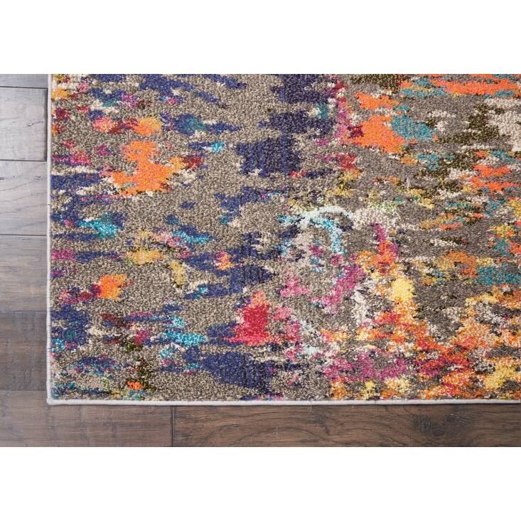 Power Loomed Abstract Modern Non Skid Stain Resistant Area Rug - 126' X '94' X '0.5