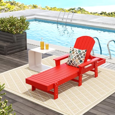 Polytrends Altura Poly Eco-Friendly All Weather Reclining Chaise Lounge with Arms