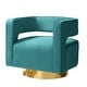 preview thumbnail 14 of 114, HULALA HOME Carisa Modern Upholstered Swivel Open-Back Barrel Chair with Golden Base