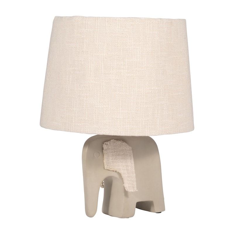 Sagebrook Home Natural Textured Neutral 18" Omix Elephant Lamp, Beige - 14" x 14" x 18"