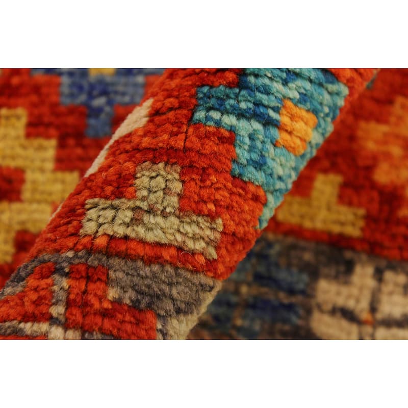 Boho Chic Balochi Jaramillo Orange/Brown Hand Knotted Wool Rug - 4'11'' x 6'6''