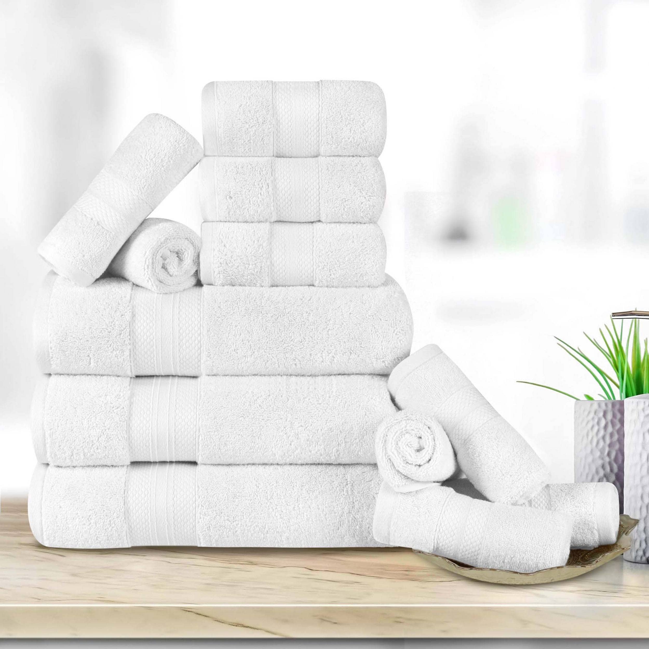 Superior Turkish Cotton 12 Piece Solid Plush Heavyweight Towel Set