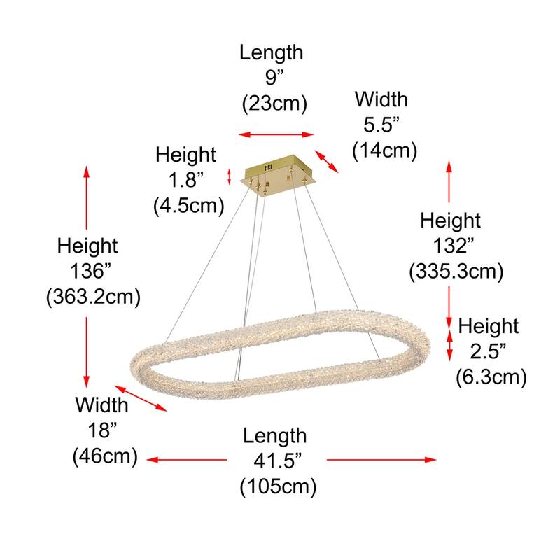 Indigo Home 42 inch Adjustable LED Chandelier