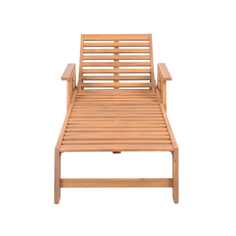 Christopher Knight Home - Nexo Outdoor Acacia Wood Adjustable Chaise Lounge Set with 18.00'' Square Cross Base Side Table