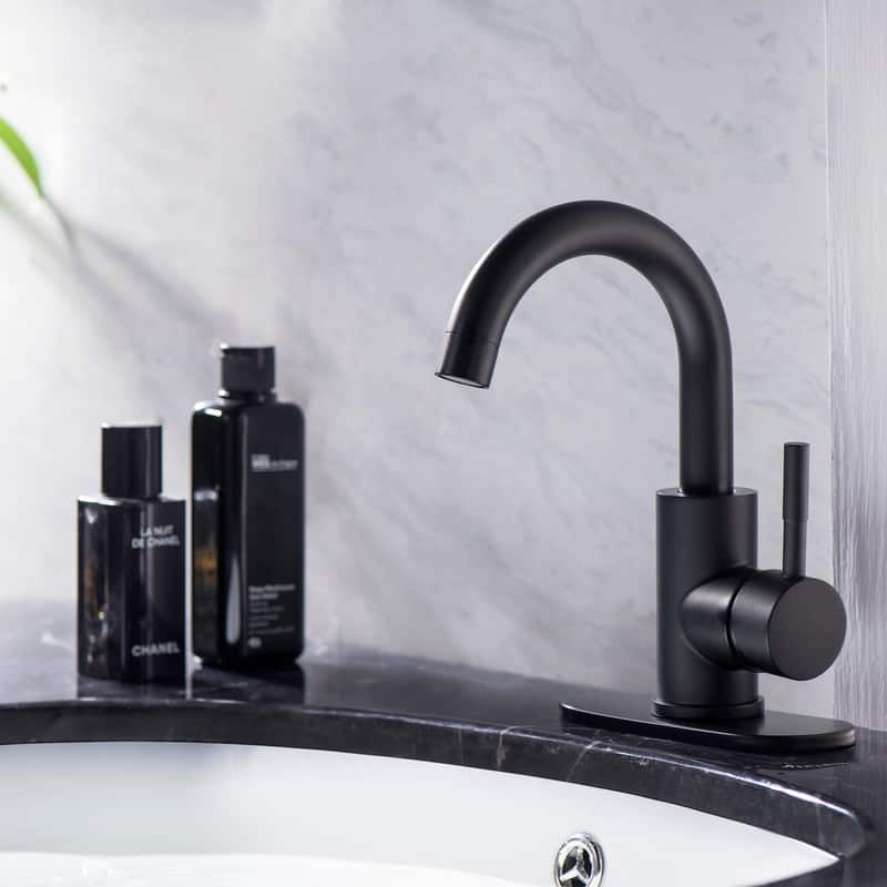 Swivel Spout Bathroom Sink Faucet with Pop-up Drain
