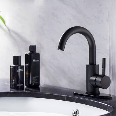 Swivel Spout Bathroom Sink Faucet with Pop-up Drain