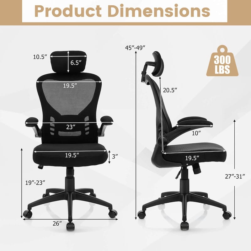 Costway Ergonomic Mesh Office Chair Executive Chair with Adjustable - See Details