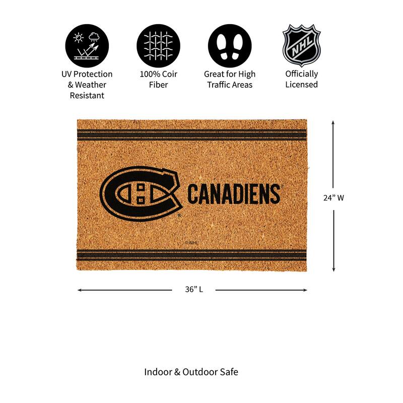 Montreal Canadiens Monochrome Indoor/Outdoor Coir Door Mat