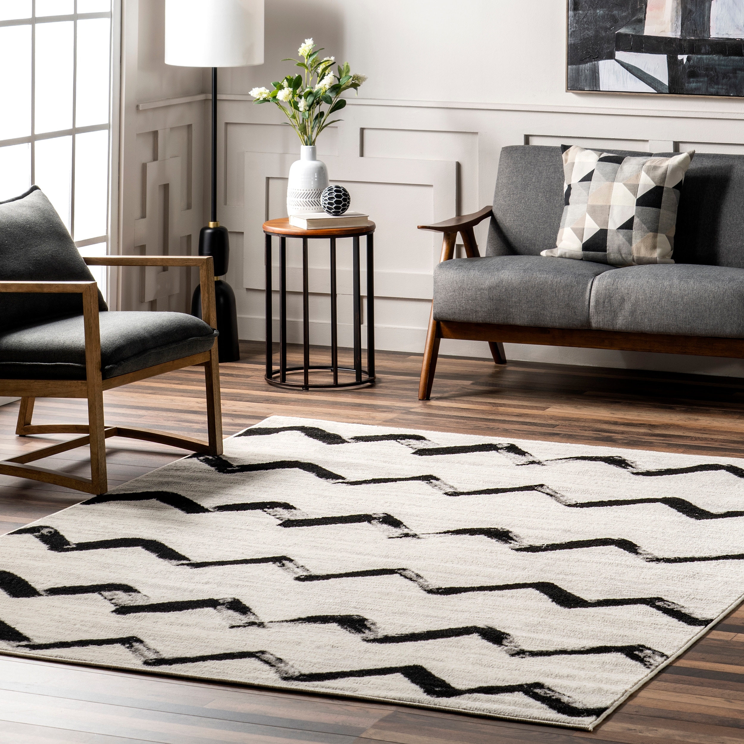 Nuloom Modern Chevrons Solid Area Rug