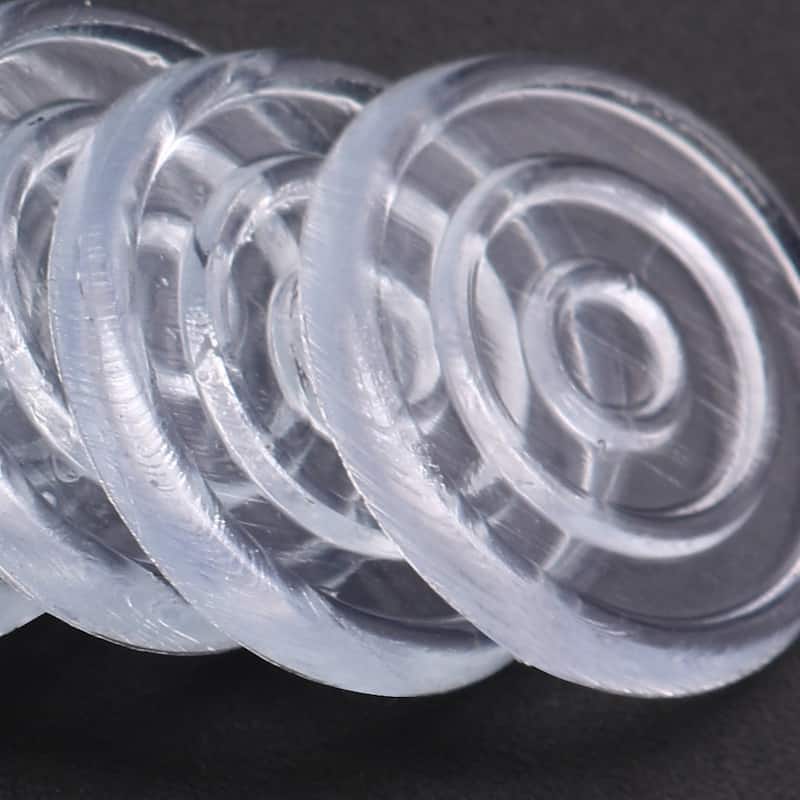 18mm Dia Round Clear Plastic Non-slip Glass Table Dash Mat Pad Cushion 20Pcs