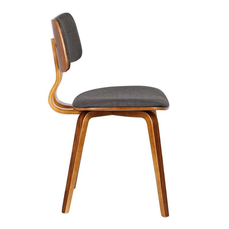 Fabric Upholstered Split Curved Back Wood Dining Chair - 29 H x 18 W x 20 L