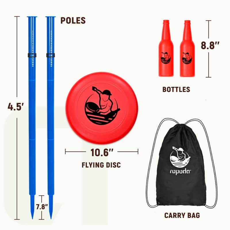 Outdoor Games Flying Disc Game Set, Fun Bottle Drop Yard Games