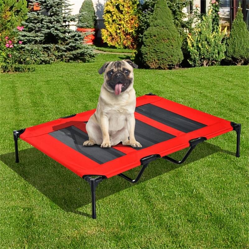 Elevated Pet Bed with Lightweight Steel Frame and Non-Skid Rubber Feet - 48" L x 36.25" W x 9" H