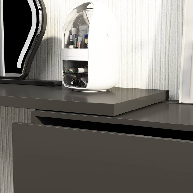 Kerrogee Rotating Dresser and Desk 6 Drawer Dresser Makeup Vanity