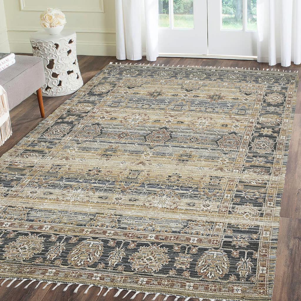 Carson Carrington Luktenborg Blue/Green Jute Blend Flatweave Area Rug