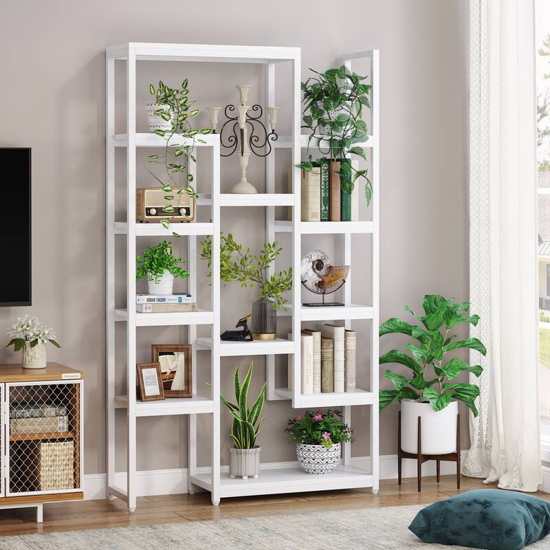 Tall Bookshelf 12 Open Shelves, 6-Tier Industrial Bookcase for Storage