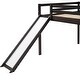 preview thumbnail 25 of 36, Full Size Multifunctional Wooden Loft Bed with Slide & Ladder for Kids