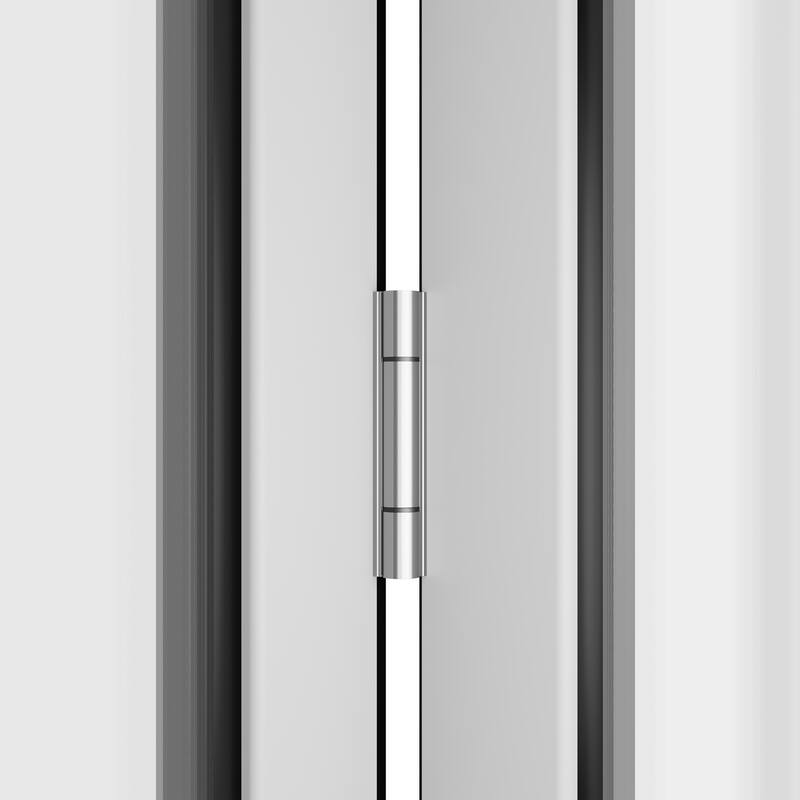 KaMic 108"×96" 3 Panels Aluminum Folding Door In White,Folded Out From Right To Left Model #:FD3PWH10896-RL