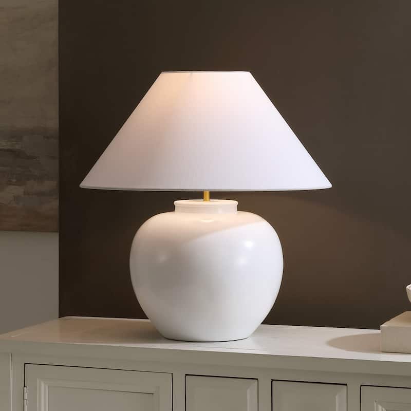 SAFAVIEH Couture Korie, 21-inch, Ceramic Table Lamp - 20"W x 20"D x 21"H - White