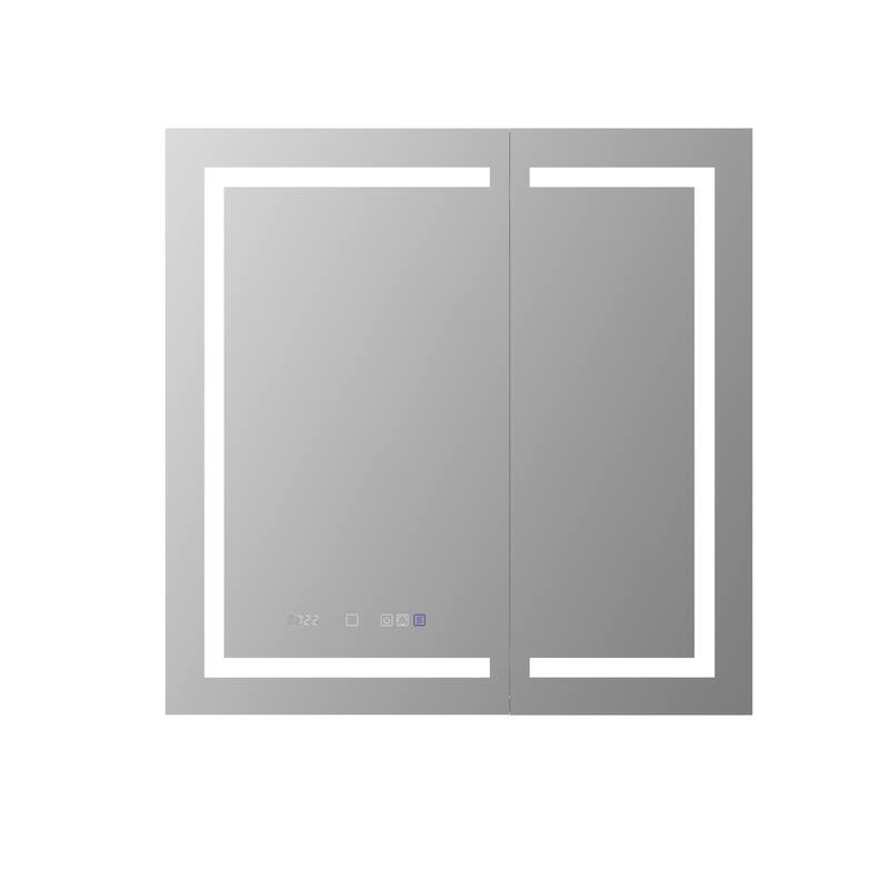 Modland 24"-42W x 36"H LED Medicine Cabinet Mirror with USB Charging,10x Magnifying Mirror - 36x36 Double Door