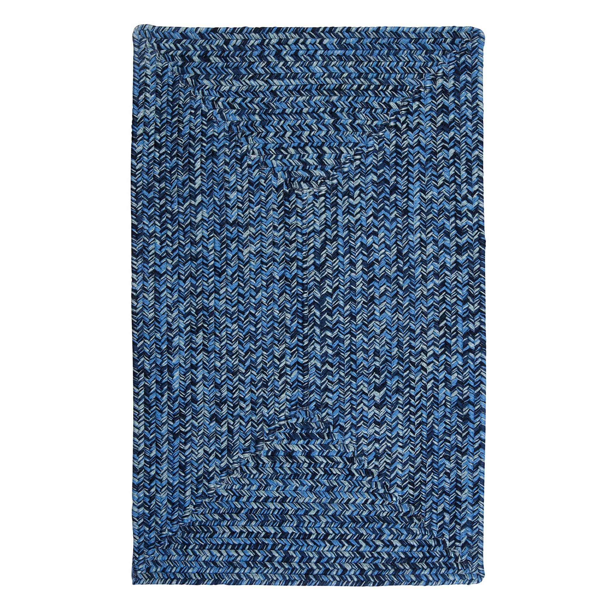 2 x 3 X-Small Ocean Blue Braided Indoor-Outdoor Rug - Sea Glass