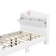 preview thumbnail 26 of 34, Wooden Full/Twin Size House Bed with Storage Headboard - Sturdy Plywood and Particle Board Construction, for Kids