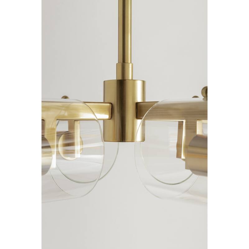 Mitzi by Hudson Valley Lighting Ariel 4-light Aged Brass Chandelier, Clear Glass