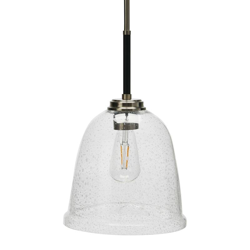 Robert Stevenson Lighting Landry - Seedy Glass and Metal Ceiling Light - 10L x 10W x 54H