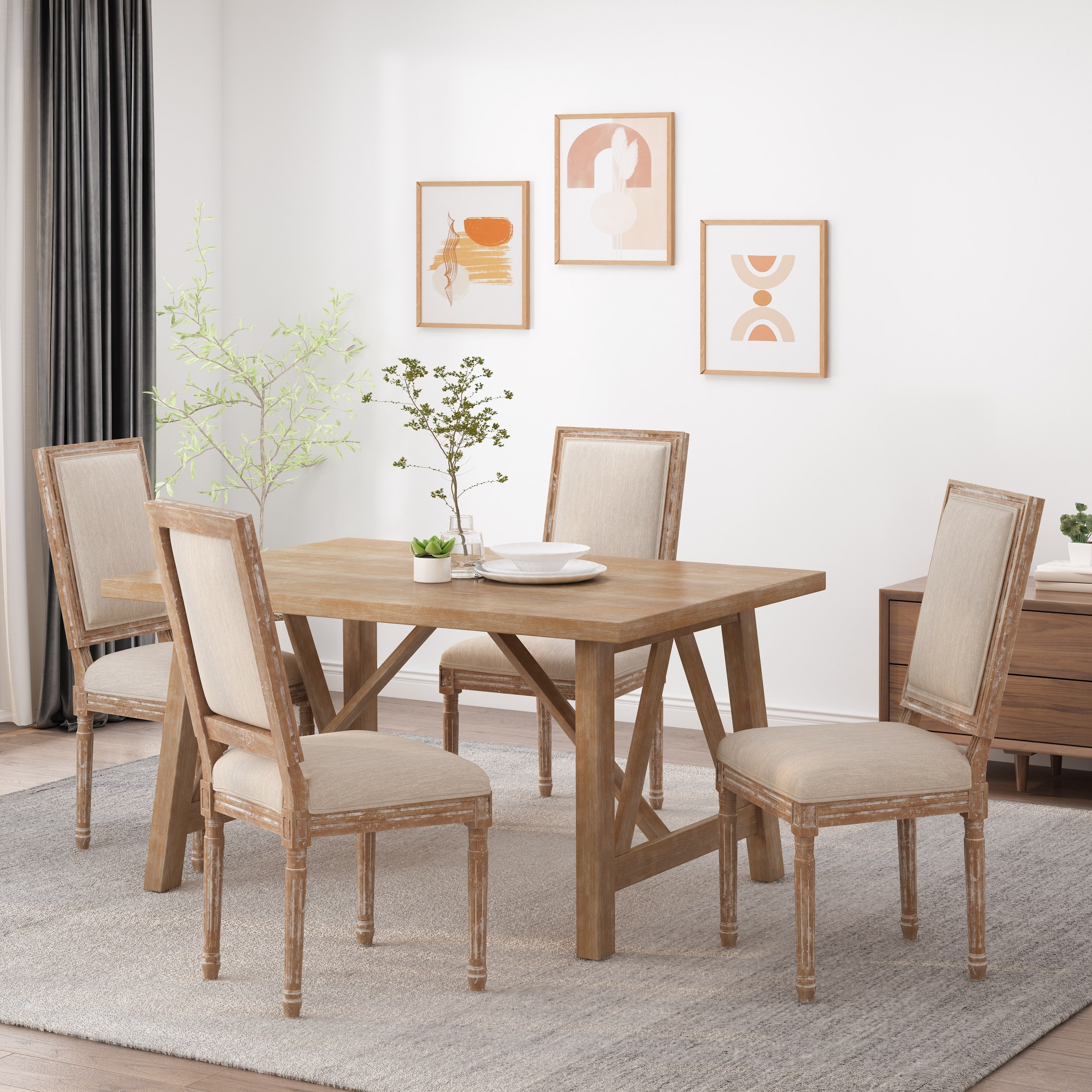 Regina Wood Upholstered Single Dining Chair by Christopher Knight Home