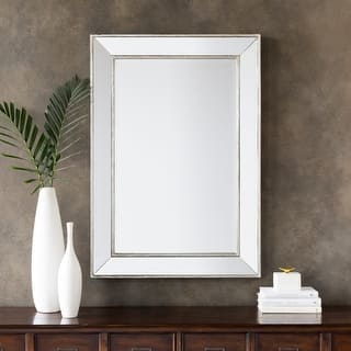 Wilkes Silver Large Rectangular Wall Mirror - 28" x 40"