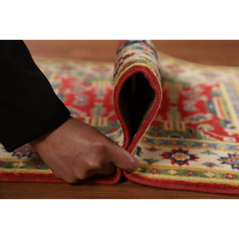 Traditional Red Kazak Oriental Rug Handmade Wool Carpet - 2'0"x 3'0"