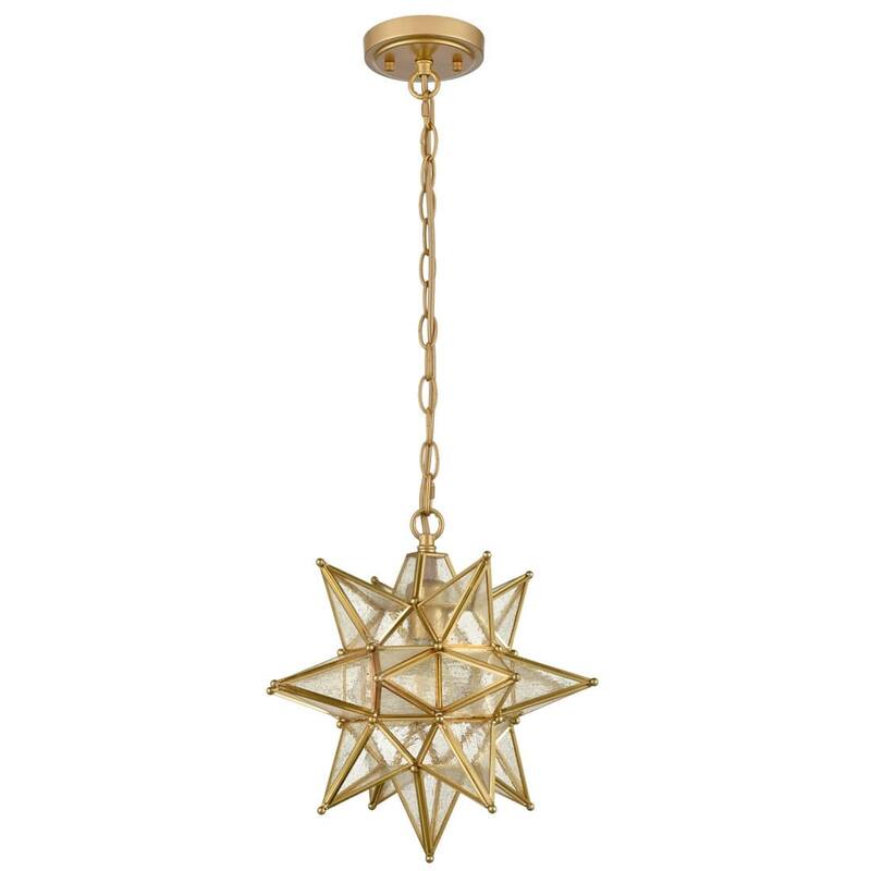 Ibiza Moravian Star Pendant Light Chandelier Seeded Glass 13-Inches