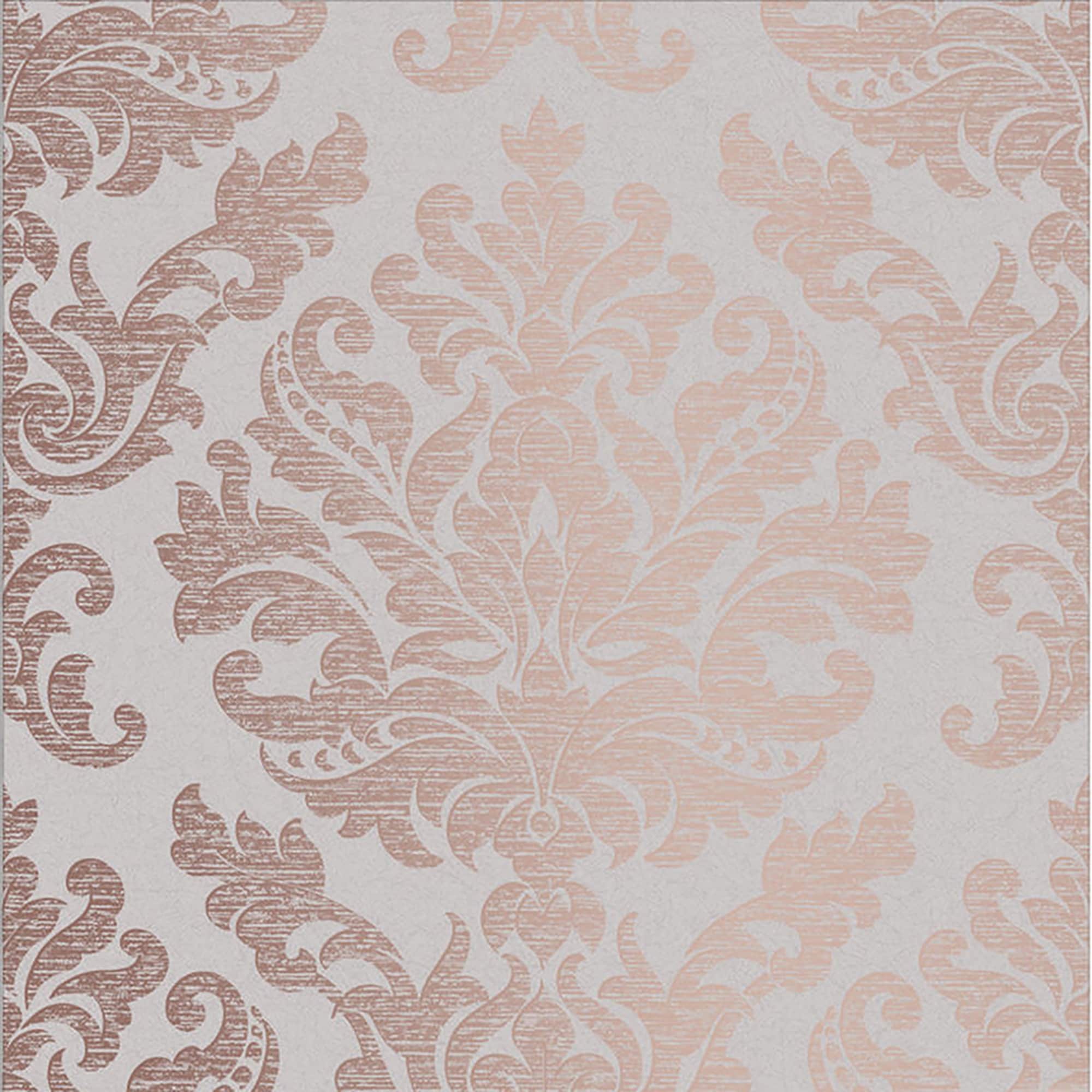 Antique Taupe and Rose Gold Wallpaper