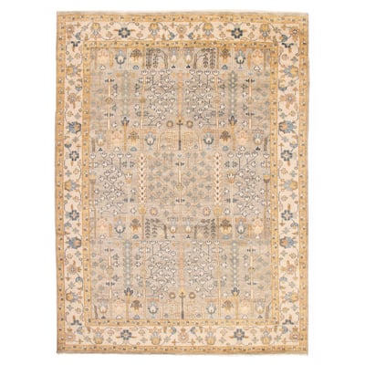 ECARPETGALLERY Hand-knotted Jules Serapi Light Grey Wool Rug - 10'2 x 14'0
