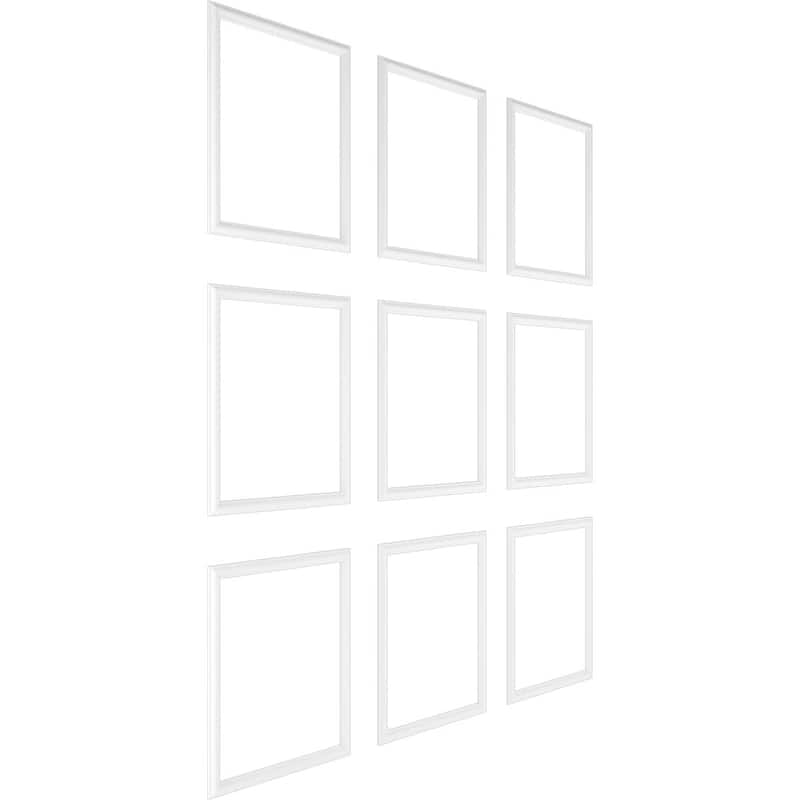 94 1/2"L Ashford Square Design Full Wall Wainscot Paneling Kit - Adjustable from Heights