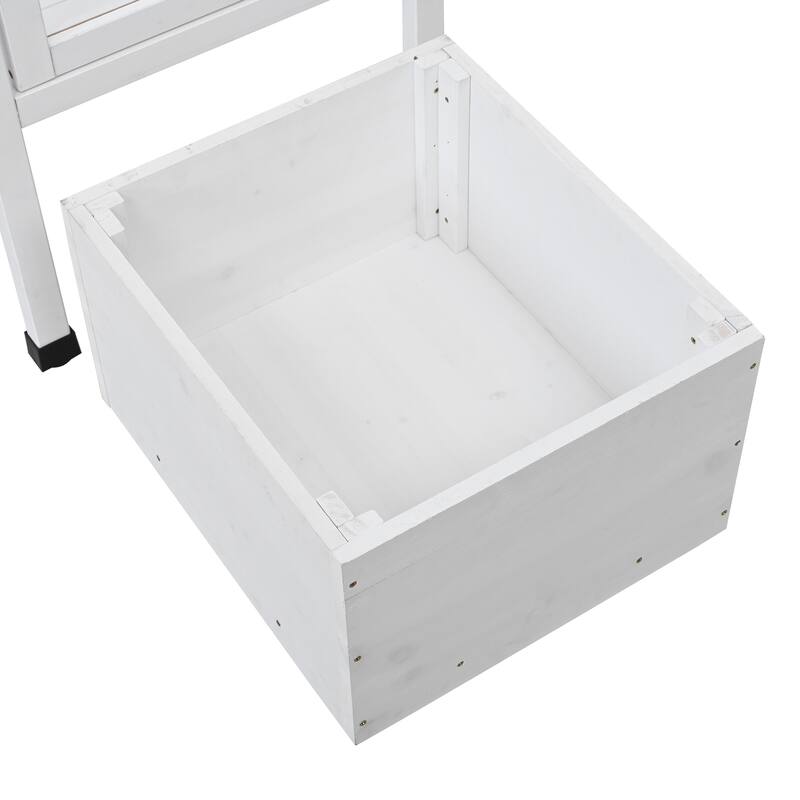 Roomfitters 62.4" Wood Garden Greenhouse with Movable Storage Box and Adjustable Shelves