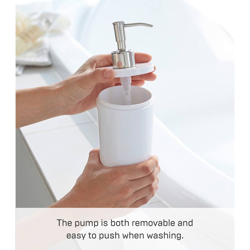 Yamazaki Home Round Shower Dispenser - Three Styles, ABS Plastic, Shampoo, 16.9 fluid oz., 500 ml