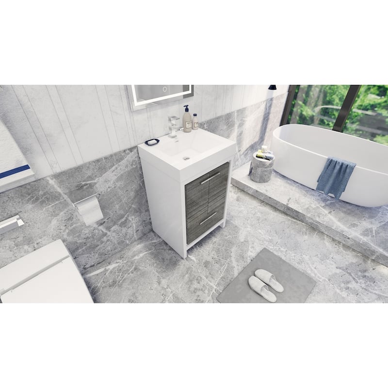 Dove 24'' Freestanding Vanity with Reinforced Acrylic Sink