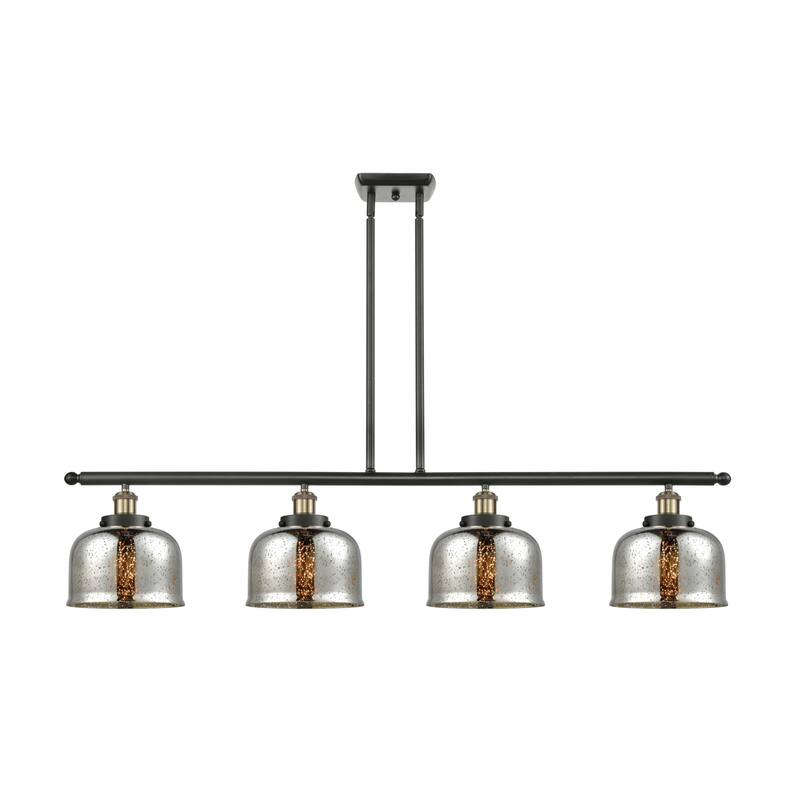 Innovations Lighting 916-4I-10-48-L Bell Linear Bell 4 Light 48" Wide - Black Antique Brass / Silver Plated Mercury
