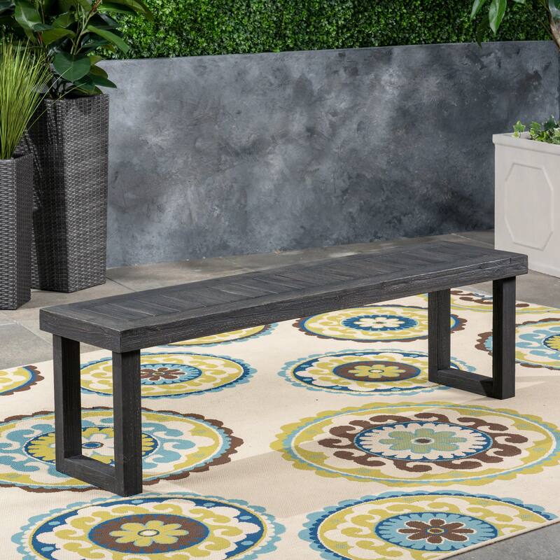 Outdoor Backless Bench Leisure Bench Hallway Bench Entry Bench - Dark Gray