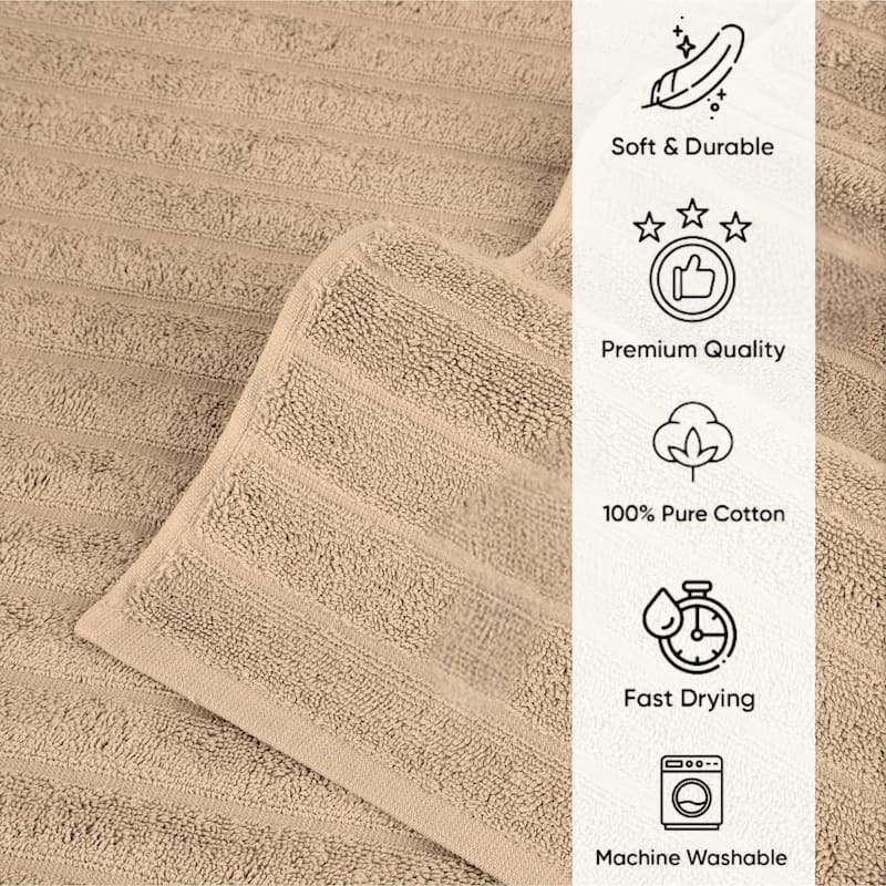 Brampton Plush Absorbent Non-Slip Cotton Bath Mat Set of 2