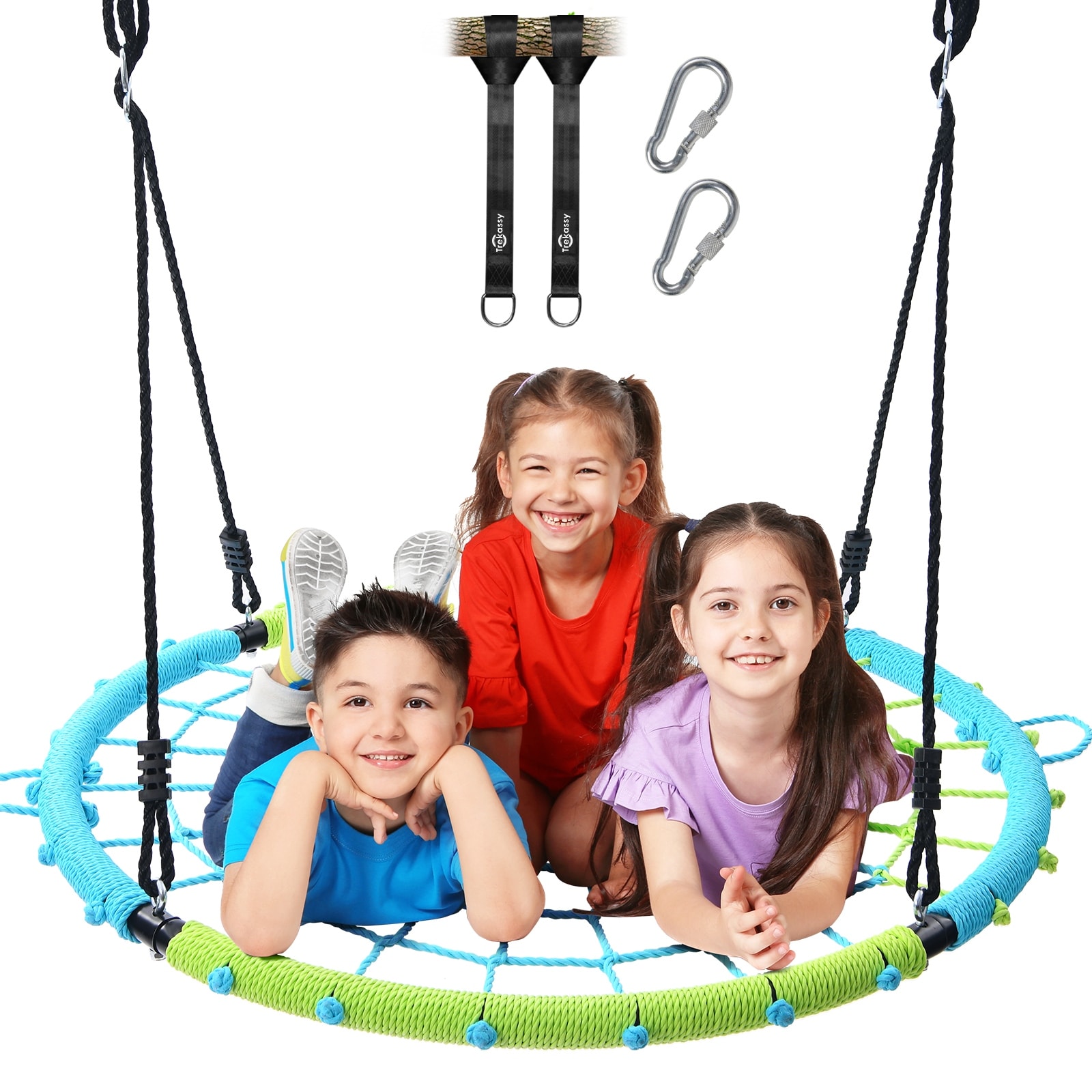 Trekassy 660 lb spider web swing 40 inch for tree kids with steel frame and 2 hanging straps 2025