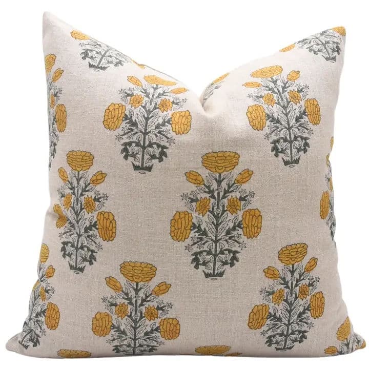 Fabdivine Thick Linen Block Print Cushion Case Sofa Comfort Sustainable, Swadesh