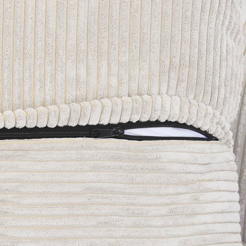 102" Oversized Corduroy Modular Sofa Reversible Couch with Ottoman