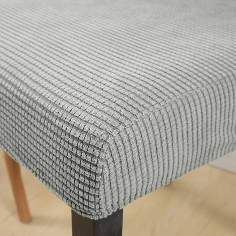 6 Piece Set - Beige Dining Kitchen Desk Chair Stretch Cover Protector Slipcover - 6 Piece Set