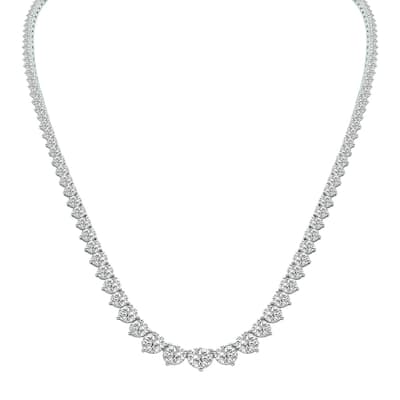 Marquee 25 Carat TW Graduated Lab Grown Diamond Tennis Necklace in 14K White Gold