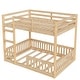 preview thumbnail 9 of 11, Full over Full Modern Wood Bunk Bed with Ladder and Guardrails for Living Room