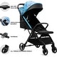 preview thumbnail 7 of 6, RoyalBaby 360 Classic Seat Compact Fold Portable Travel Stroller, Black/Blue - Multicolored - 15.2