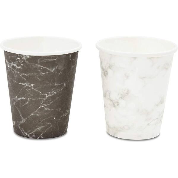 Shop 600pcs 3oz Marble Print Disposable Paper Cups Bathroom Mouthwash White Black 3 Oz Overstock 31681567
